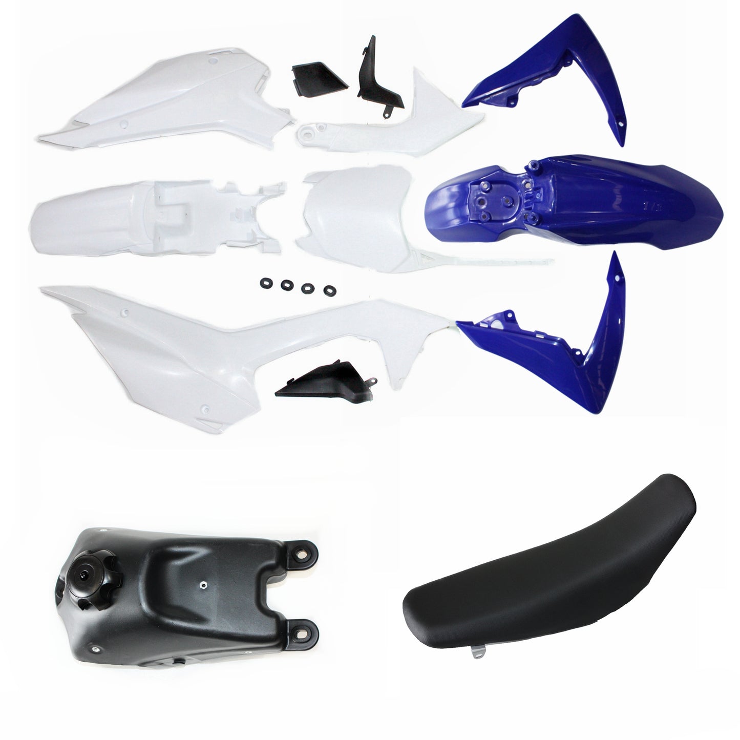 BLUE CRF110 Plastics Guard Fairing Fender Kit + Seat + Tank PIT PRO Dirt Bike