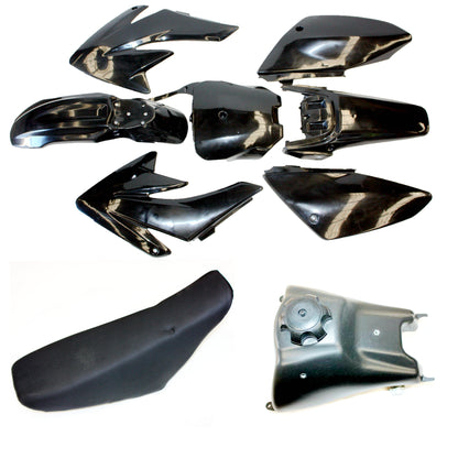 BLACK Fairing Fender Guard + Seat+ Fuel Tank CRF70 150cc PIT PRO Dirt Bike