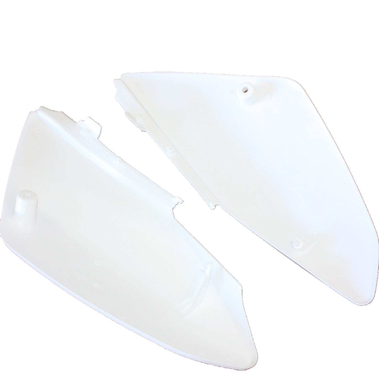 WHITE Plastic Left Right Number Plate Guard Fender CRF70 Style PIT PRO Dirt Bike