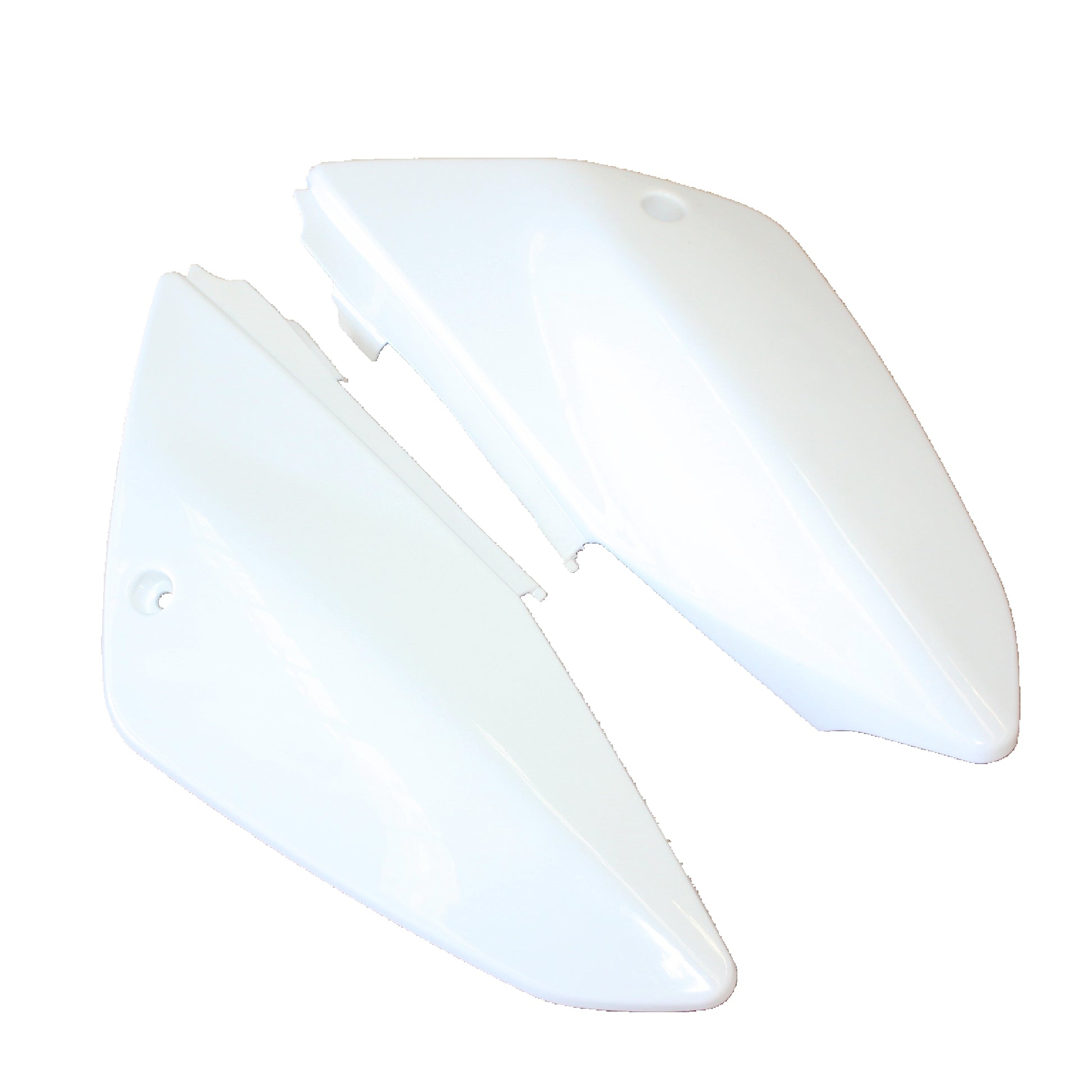 WHITE Plastic Left Right Number Plate Guard Fender CRF70 Style PIT PRO Dirt Bike