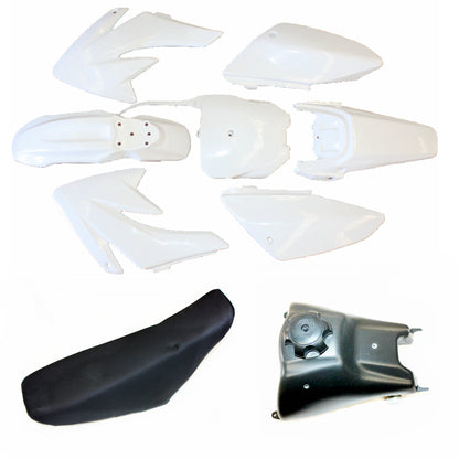 WHITE Fairing Fender Guard + Seat+ Fuel Tank CRF70 150cc PIT PRO Dirt Bike