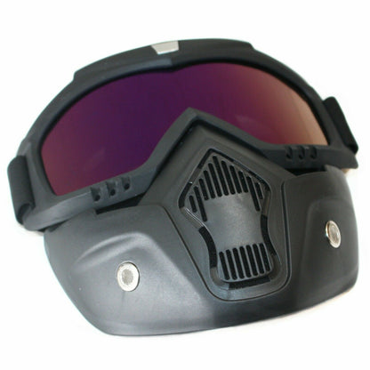 Full Face Paintball Airsoft Mask Motorcycle Goggle Tactical Detachable Face Mask