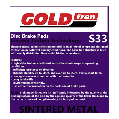GOLDfren Brake Pads - S33 Sintered Racing