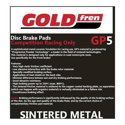 GOLDfren Brake Pads - GP5 Sintered Racing
