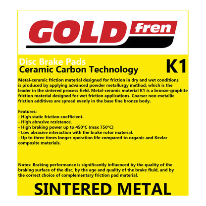 GOLDfren Brake Pads - K1 Sintered Off-Road