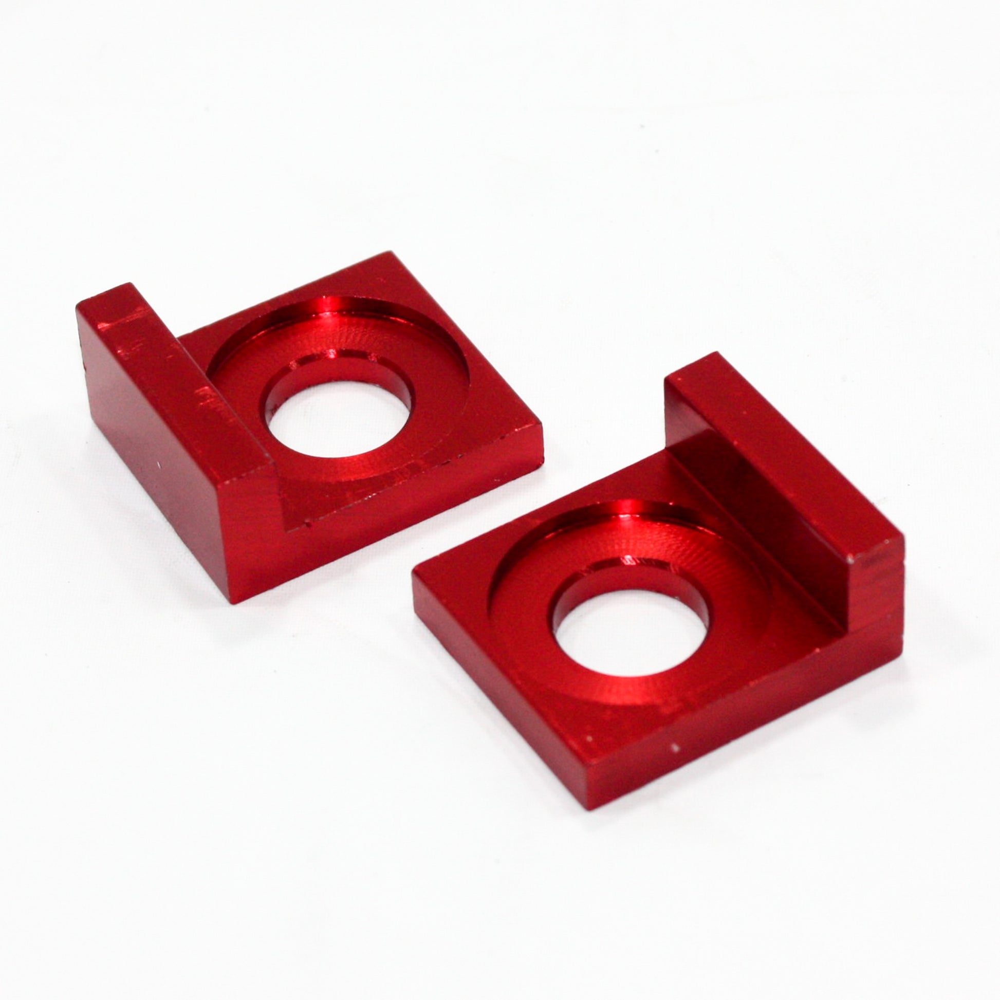 RED 15mm Alloy Chain Adjuster Block Tensioner PIT PRO Quad Trail Dirt Bike ATV