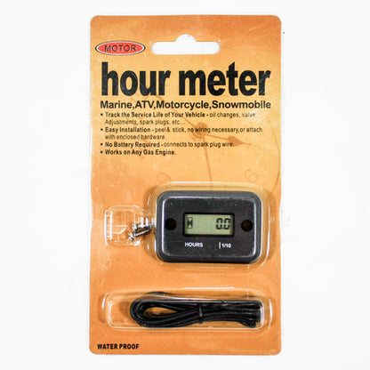 Inductive Waterproof Hour Meter Marine ATV Motorcycle Dirt Bike Sk Engine BLACK