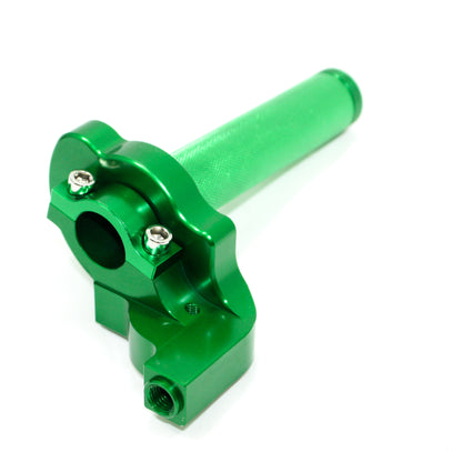 GREEN CNC Quarter Turn Quick Twist Throttle Housing Grip PIT PRO Trail Dirt Bike