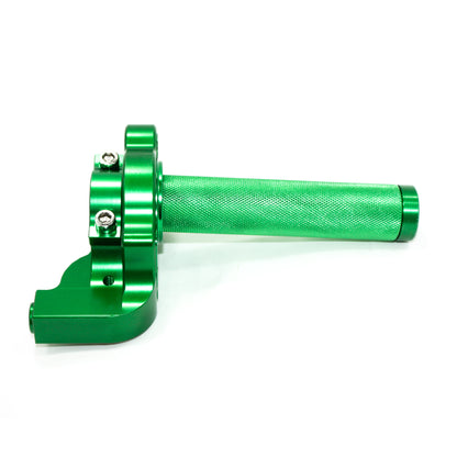 GREEN CNC Quarter Turn Quick Twist Throttle Housing Grip PIT PRO Trail Dirt Bike