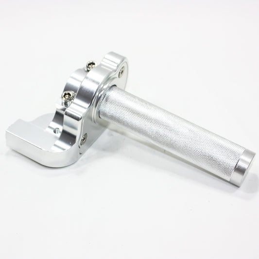 SILVER CNC Quarter Turn Quick Twist Throttle Housing Grip PIT PRO Dirt Bike