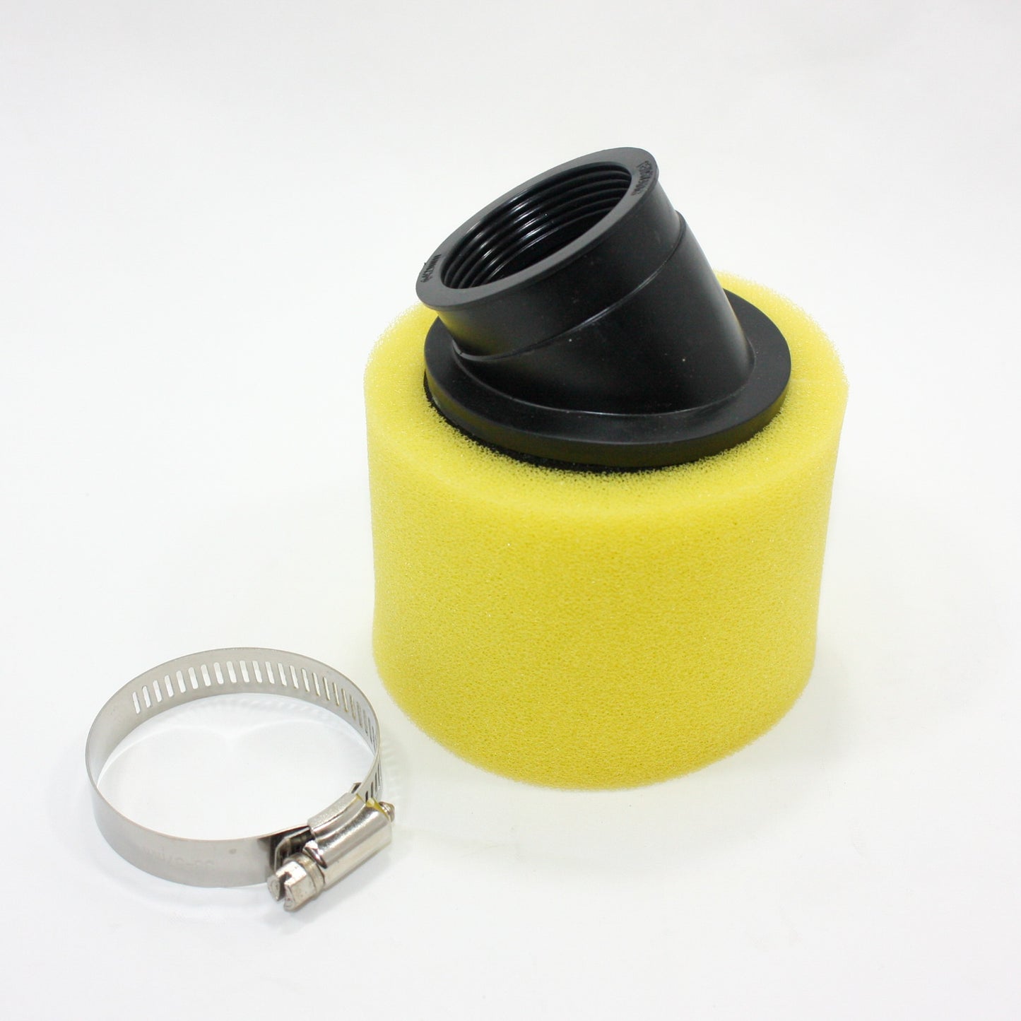 YELLOW 41mm 42mm Bent Angled Foam Air Filter Pod PIT Quad Dirt Bike ATV Buggy