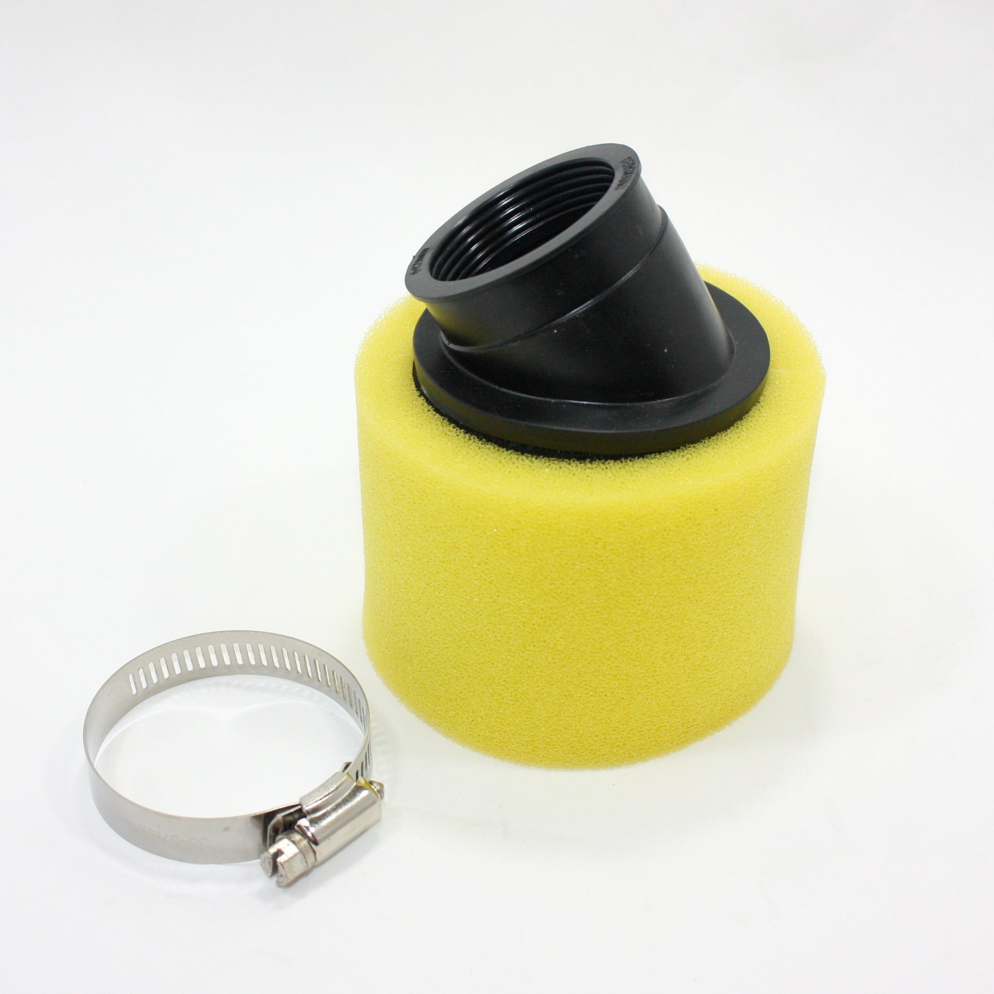 YELLOW 41mm 42mm Bent Angled Foam Air Filter Pod PIT Quad Dirt Bike ATV Buggy