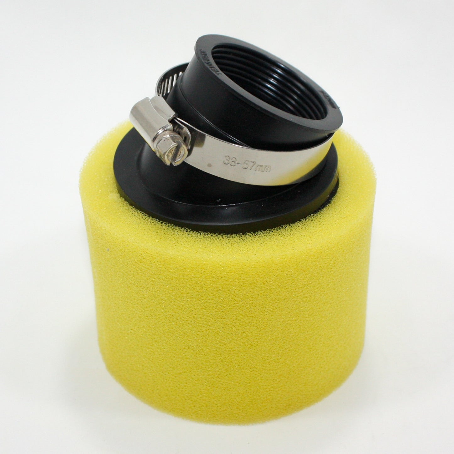 YELLOW 41mm 42mm Bent Angled Foam Air Filter Pod PIT Quad Dirt Bike ATV Buggy