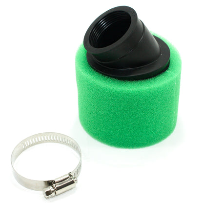 GREEN 41mm 42mm Bent Angled Foam Air Filter Pod PIT Quad Dirt Bike ATV Buggy