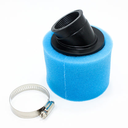 BLUE 37 38mm Bent Angled Foam Air Filter Pod 110cc PIT Quad Dirt Bike ATV Buggy