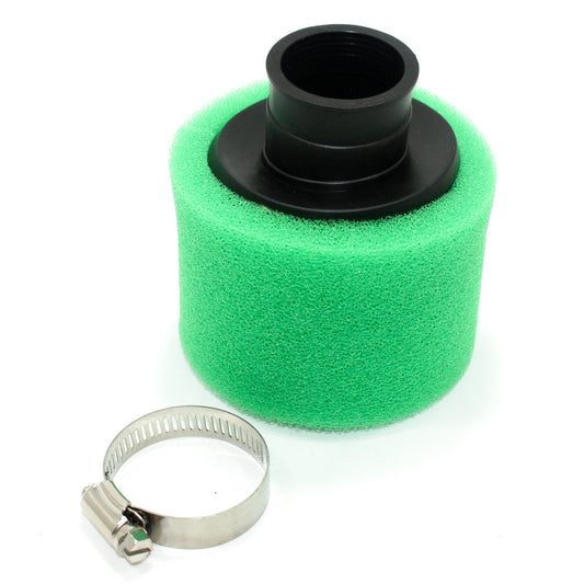 GREEN 35mm Angle Bent Foam Air Filter Pod Cleaner PIT Quad Dirt Bike ATV Buggy