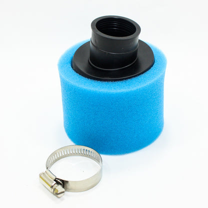 BLUE 35mm Angle Bent Foam Air Filter Pod Cleaner PIT Quad Dirt Bike ATV Buggy