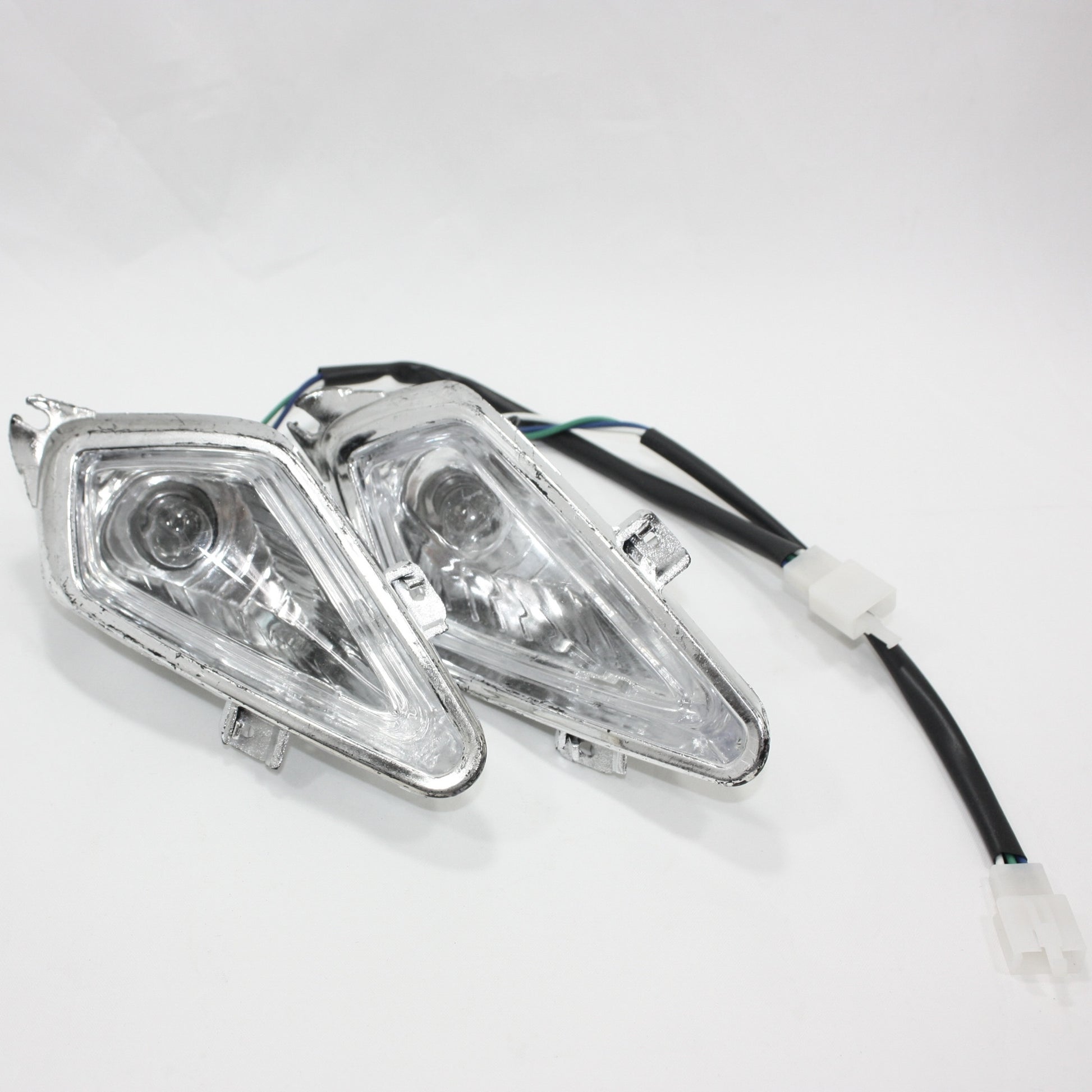 12V Pair Left Right Head Light Lamp 110cc 125cc Quad Dirt Bike ATV Eye Shape