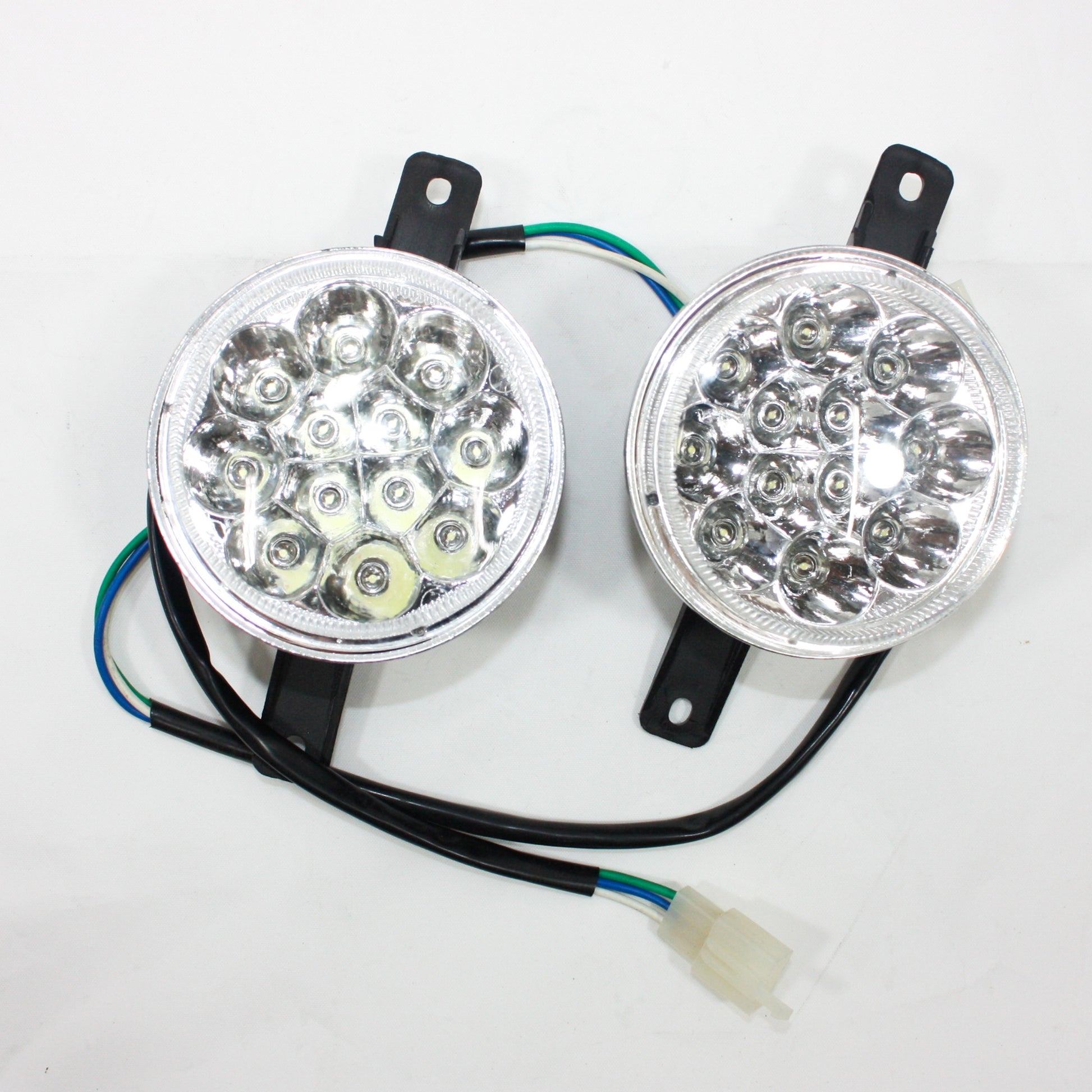 12V Pair LED Left Right Head Light Lamp 150cc 250cc Bull Farm Quad Dirt Bike ATV