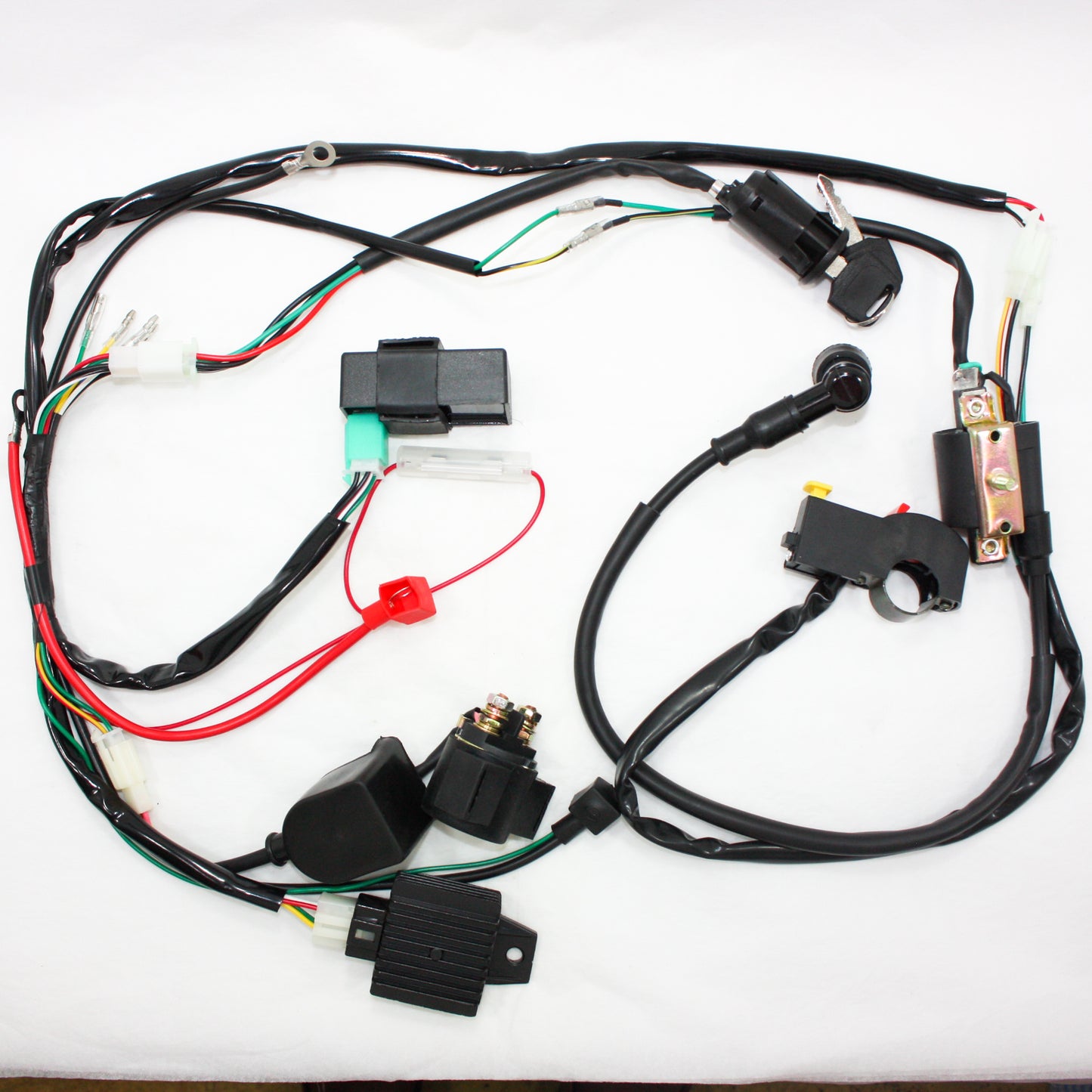 Complete Electric Start Engine Wiring Harness Loom 110 125cc Quad Bike ATV Buggy