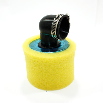 YELLOW 35mm 90 Degree Bent Angled Air Filter Pod Cleaner PIT QUAD DIRT BIKE ATV