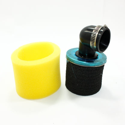 YELLOW 35mm 90 Degree Bent Angled Air Filter Pod Cleaner PIT QUAD DIRT BIKE ATV