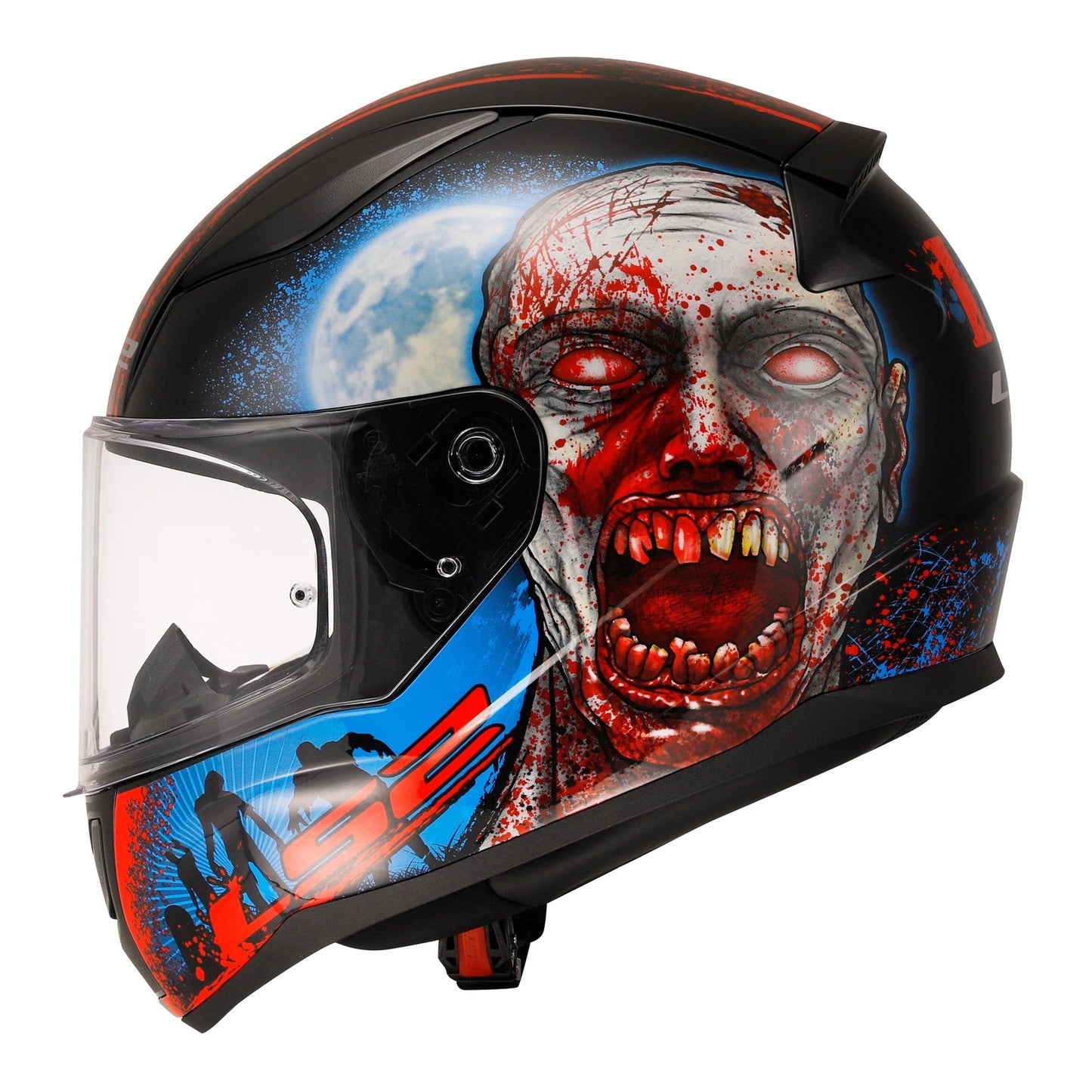 LS2 FF353 Rapid II (M) Zombie - Gloss Black / Red / White 06