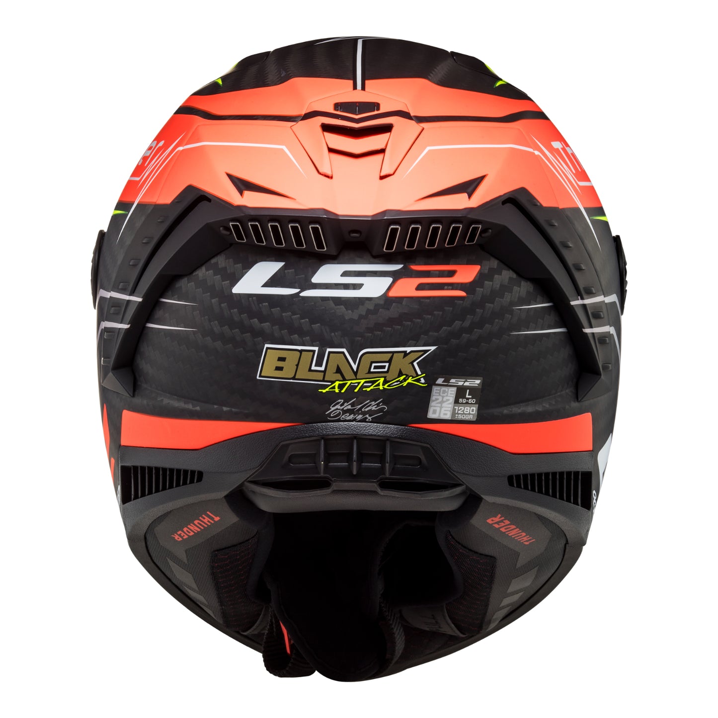 LS2 FF805C Thunder Carbon (L) Attack - Matte Red / Hi-Vis Yellow 06