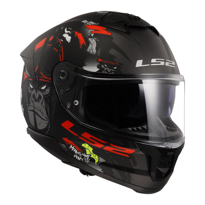 LS2 FF808 Stream II (L) Angry Monkey - Matte Black / Red 06