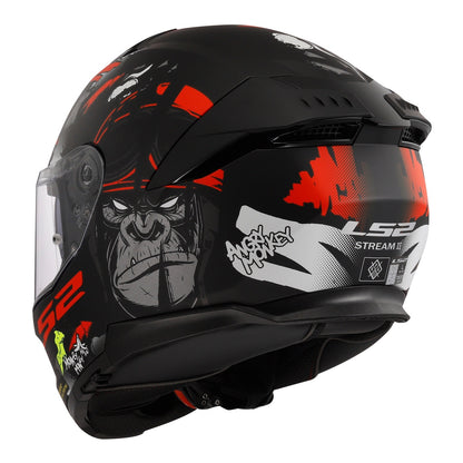 LS2 FF808 Stream II (S) Angry Monkey - Matte Black / Red 06