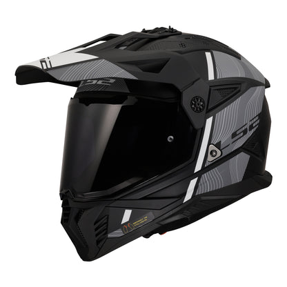 LS2 MX702 Pioneer II (2XL) Hill - Matte Black / White 06
