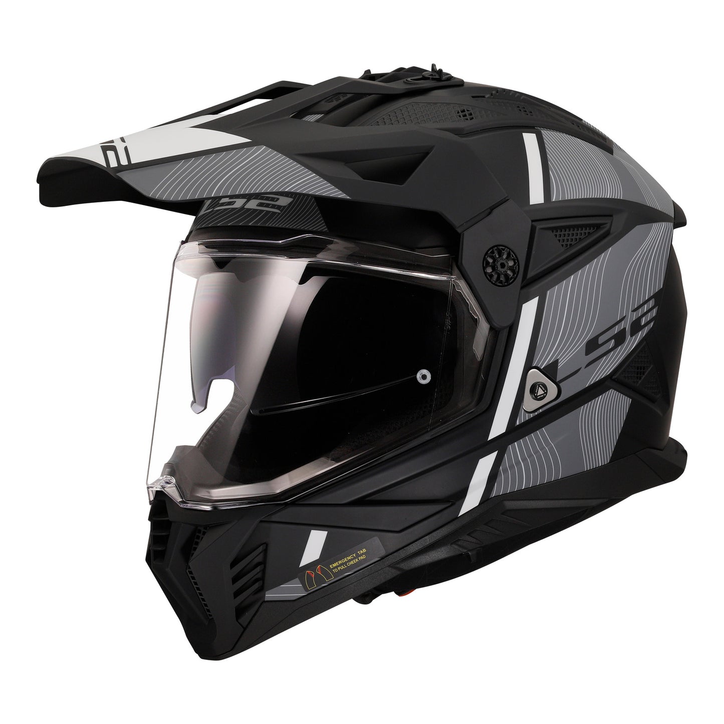 LS2 MX702 Pioneer II (3XL) Hill - Matte Black / White 06