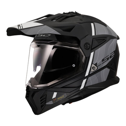 LS2 MX702 Pioneer II (3XL) Hill - Matte Black / White 06