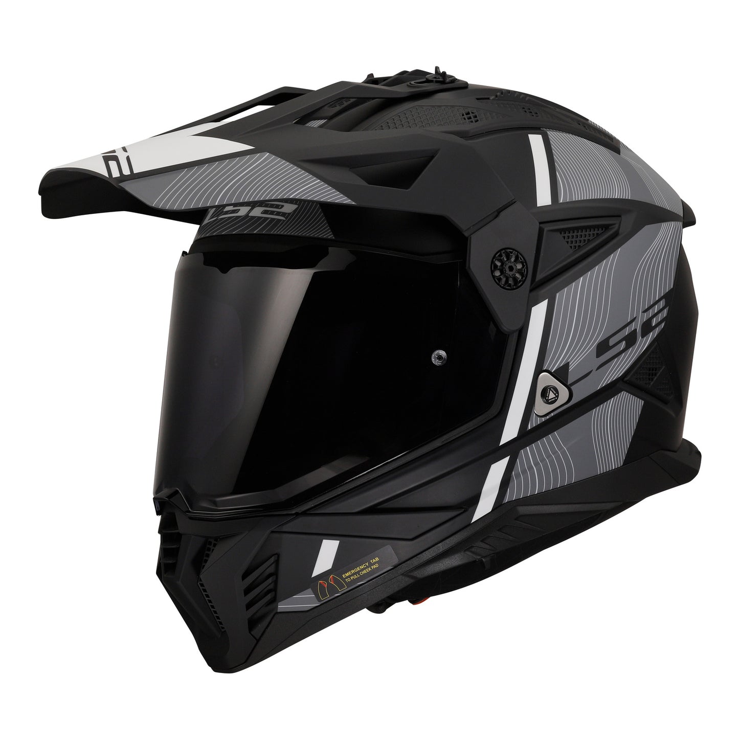 LS2 MX702 Pioneer II (3XL) Hill - Matte Black / White 06