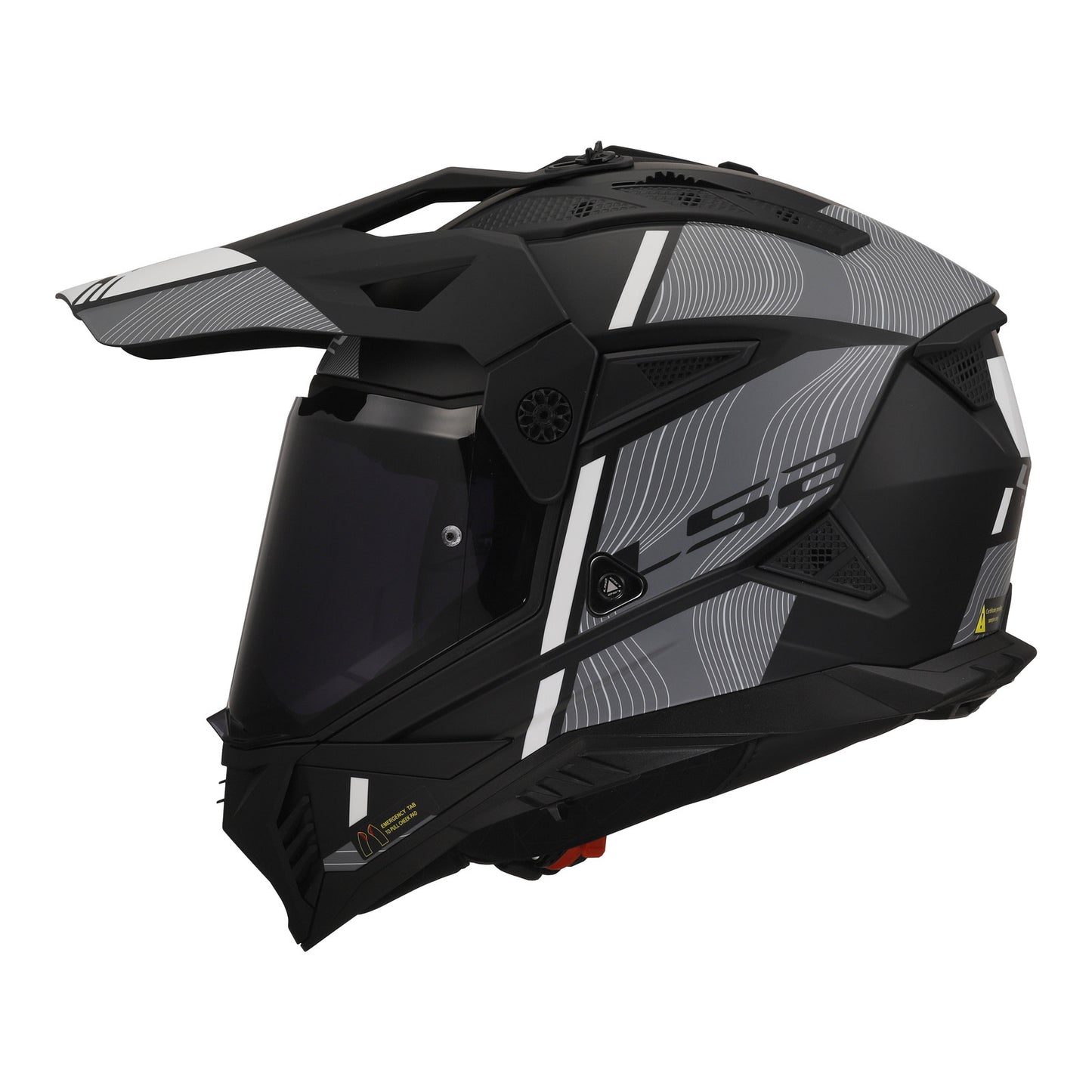 LS2 MX702 Pioneer II (3XL) Hill - Matte Black / White 06