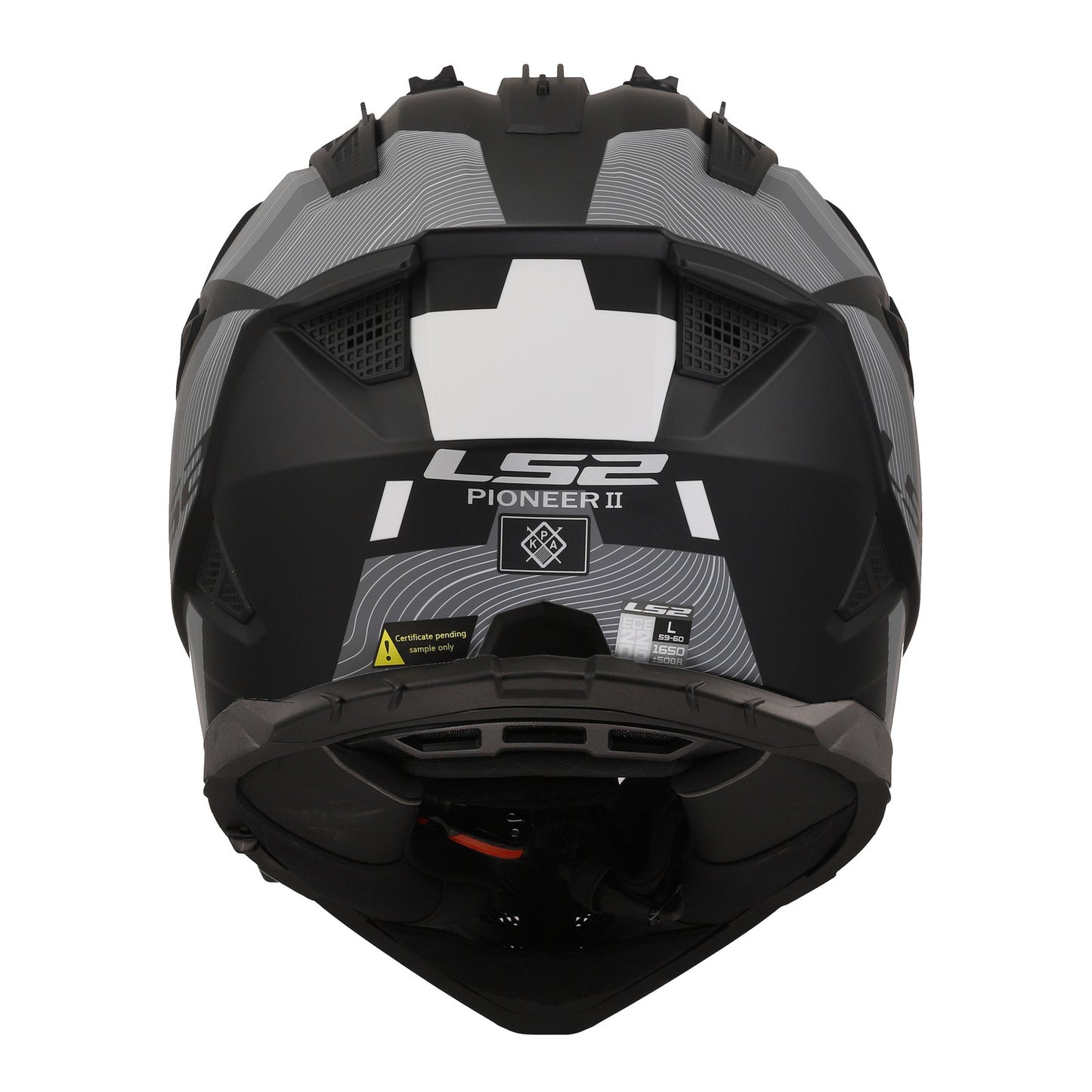LS2 MX702 Pioneer II (3XL) Hill - Matte Black / White 06