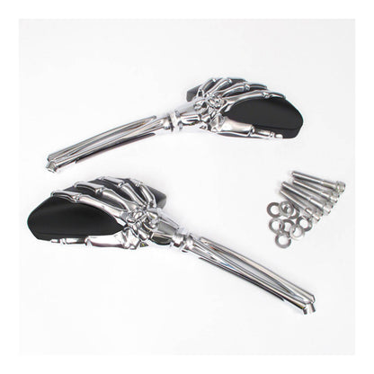 Whites Mirror Universal Skeleton Hand Chrome/Black HD (Pair)