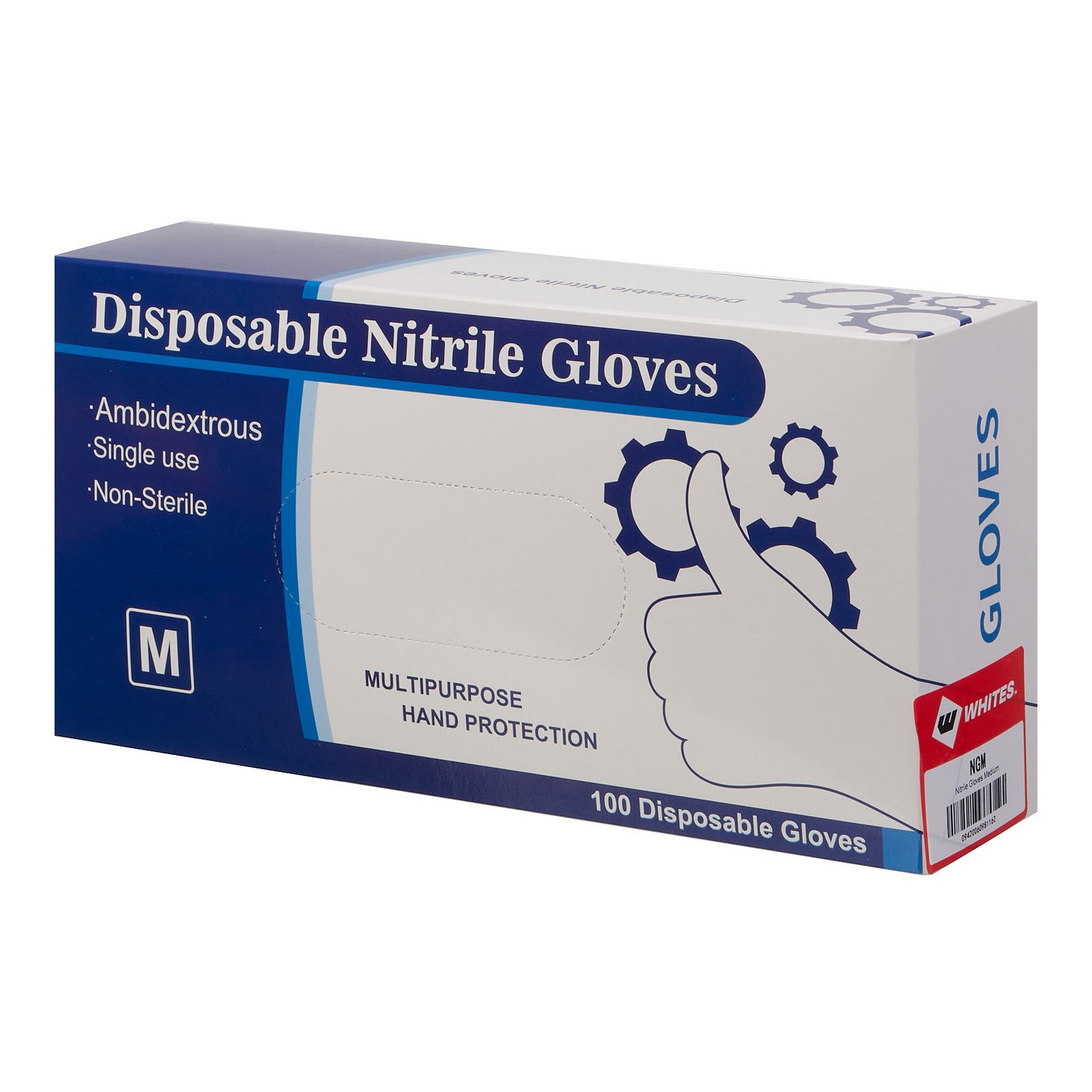 Whites Nitrile Gloves (M)