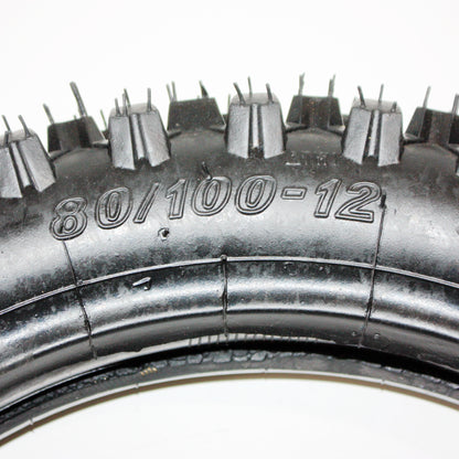 80/100 - 12 3.00 - 12&quot; Inch Rear Back Knobby Tyre Tire + Tube PIT PRO Dirt Bike