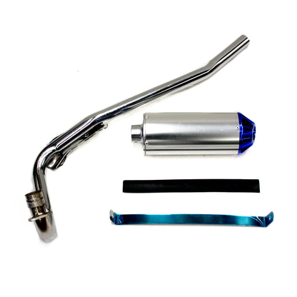 BLUE Exhaust Pipe Muffler System 90cc 110cc 125cc 140cc PIT PRO Dirt Bike