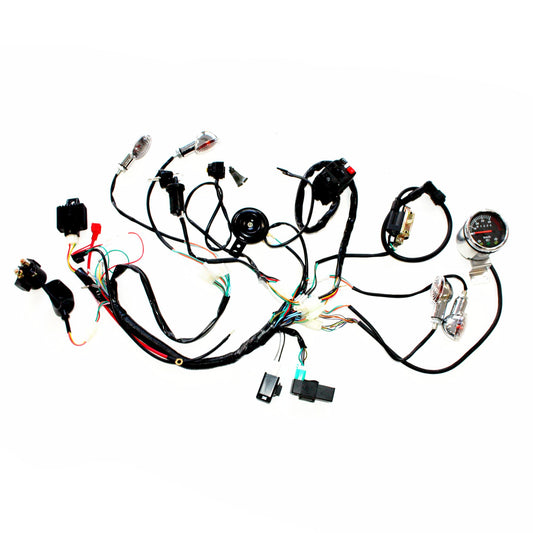 Full Electric Start Engine Wiring Harness Loom 110cc 125cc Quad Bike ATV Buggy