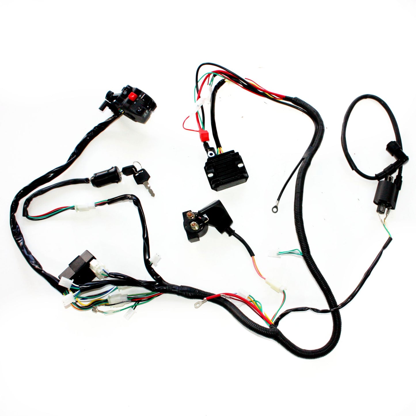 Full Electric Start Engine Wiring Harness Loom GY6 125 150cc Quad Bike ATV Buggy