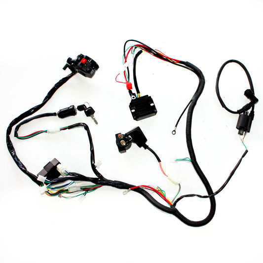 Full Electric Start Engine Wiring Harness Loom GY6 125 150cc Quad Bike ATV Buggy