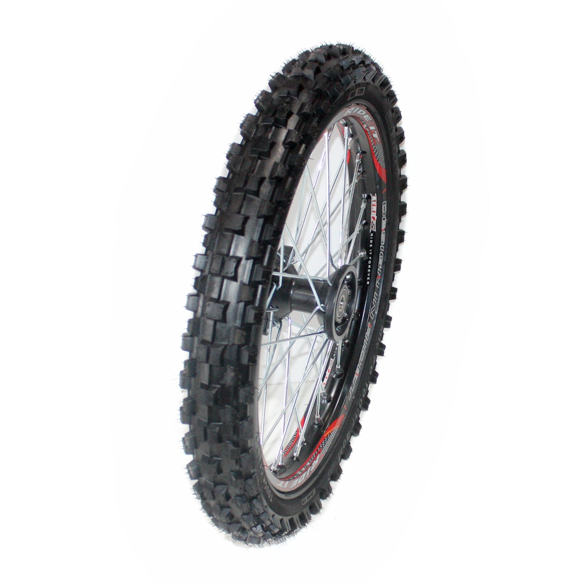 BLACK 15mm 17 Inch Front 14 inch Alloy Rear Wheel Rim Tyre Tire PIT Dirt Bike