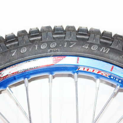 BLUE 15mm 17 Inch Front 14 inch Alloy Rear Wheel Rim Tyre Tire PIT Dirt Bike