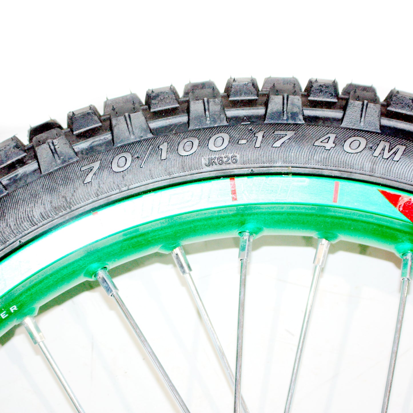 GREEN 15mm 17 Inch Front 14 inch Alloy Rear Wheel Rim Tyre Tire PIT Dirt Bike