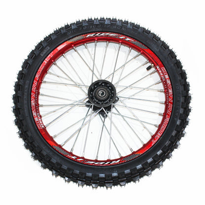 RED 15mm 17 Inch Front 14 inch Alloy Rear Wheel Rim Tyre Tire PIT Dirt Bike