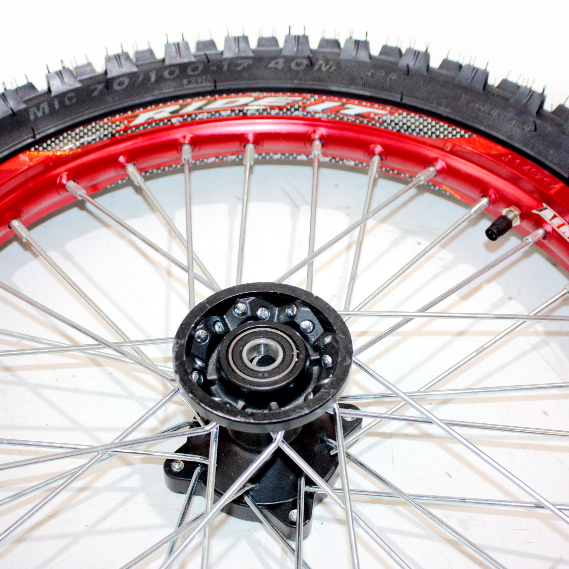 RED 15mm Axle 70/100 - 17 17&quot; Inch Front Wheel Rim Knobby Tyre PIT PRO Dirt Bike