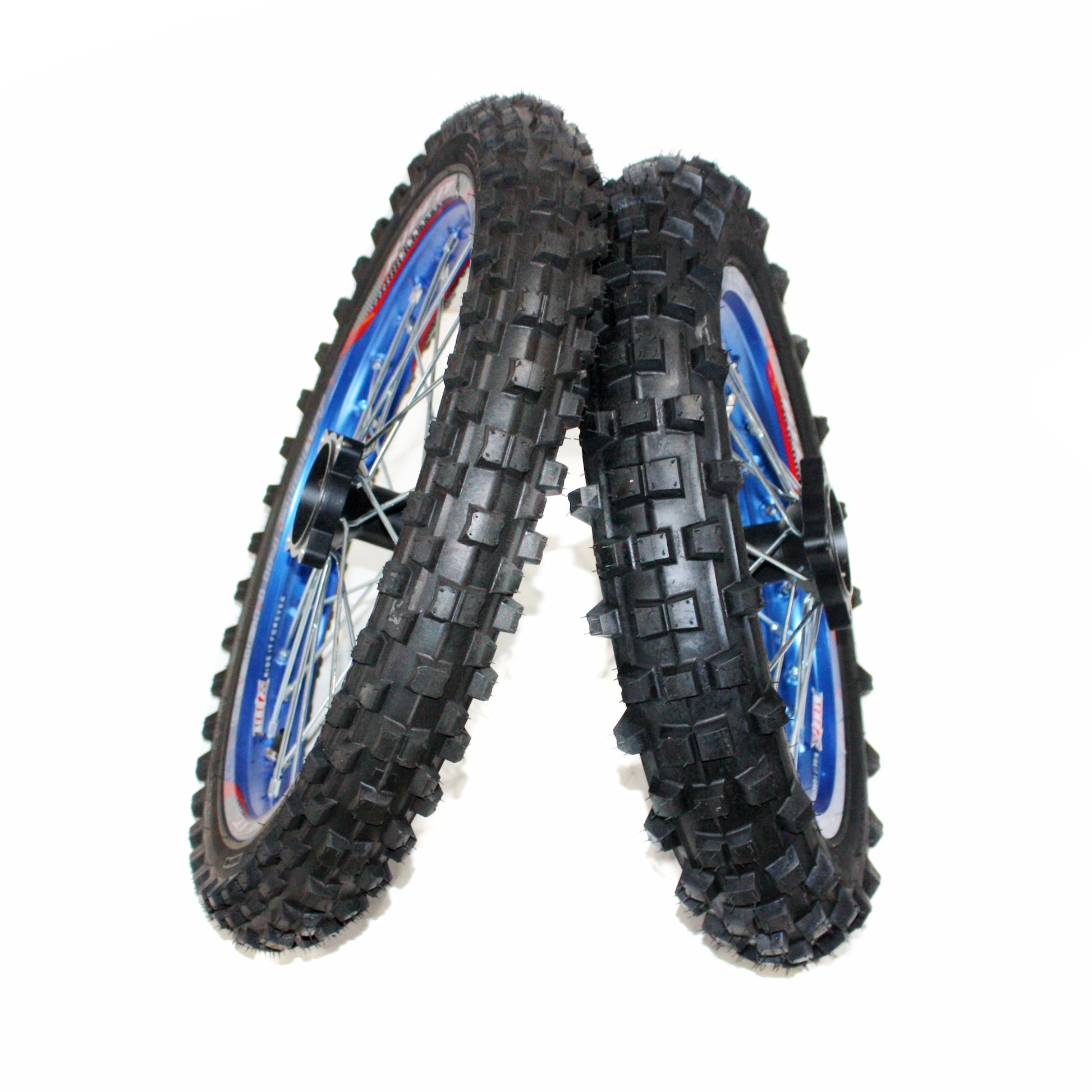 BLUE 15mm 17 Inch Front 14 inch Alloy Rear Wheel Rim Tyre Tire PIT Dirt Bike