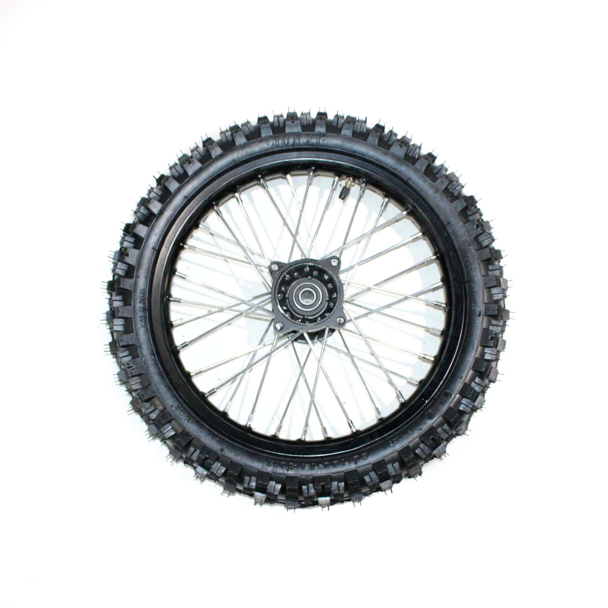 BLACK 15mm Axle 60/100 - 14 14&quot; Inch Front Wheel Rim Tyre Tire PIT PRO Dirt Bike